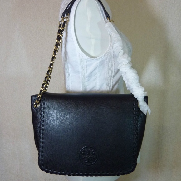 Tory Burch Marion Classic Black Leather Small Flap Shoulder Bag/Crossbody Bag - Picture 3 of 13